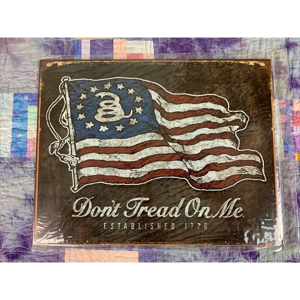 Don’t Tread On Me Metal 16x12.5 Sign Wall Decor Patriotic Garage Shop